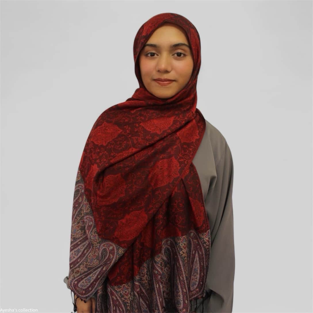 Pashmina Shawl | Red and Black