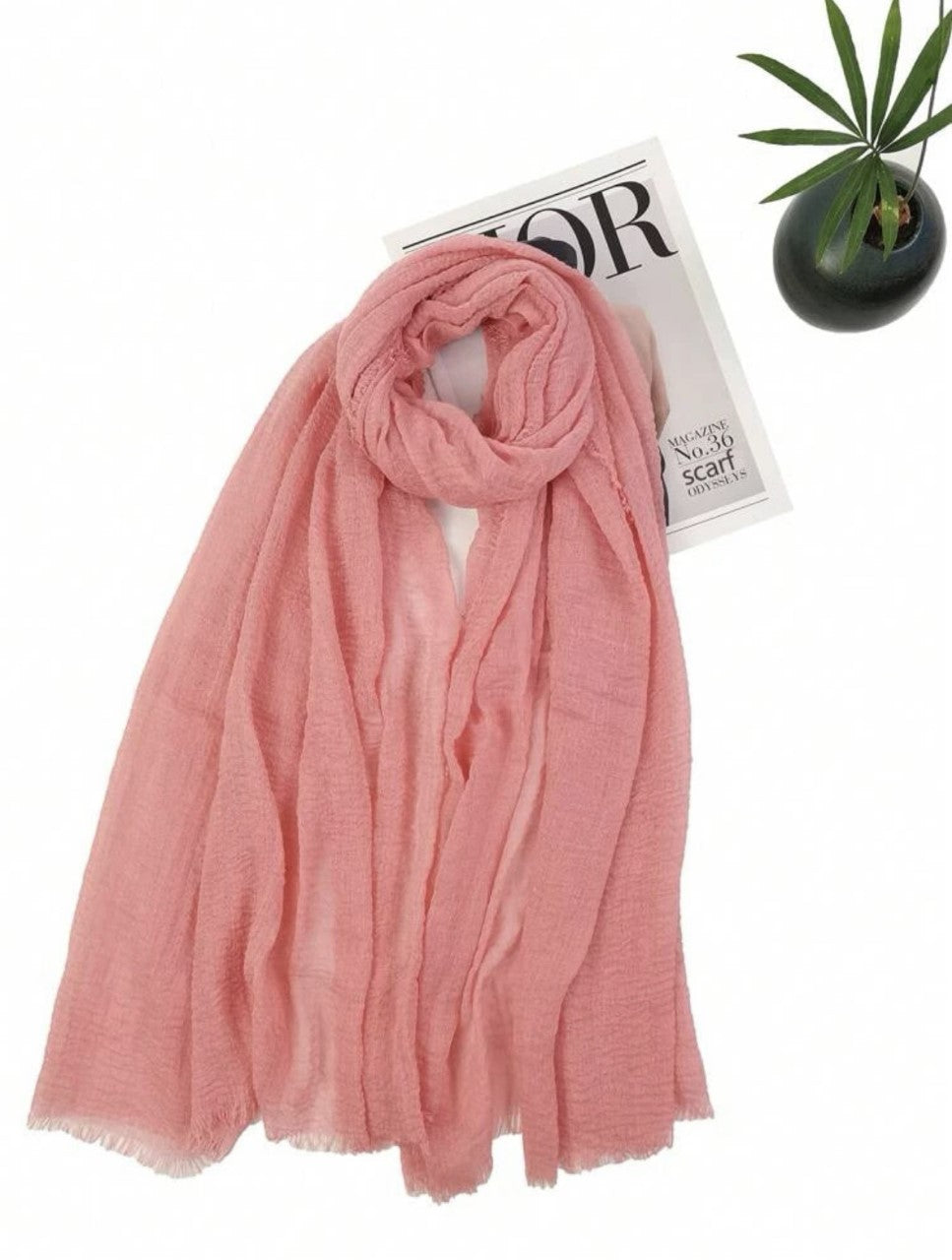Pink Orange Travel Cotton Scarf - Ayesha’s Collection