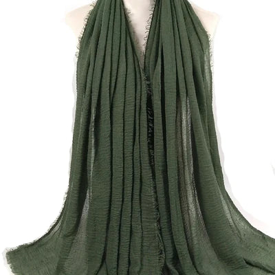 Dark Green Cotton Scarf for Ladies - Cotton Scarf (Henna Green ) - Ayesha’s Collection