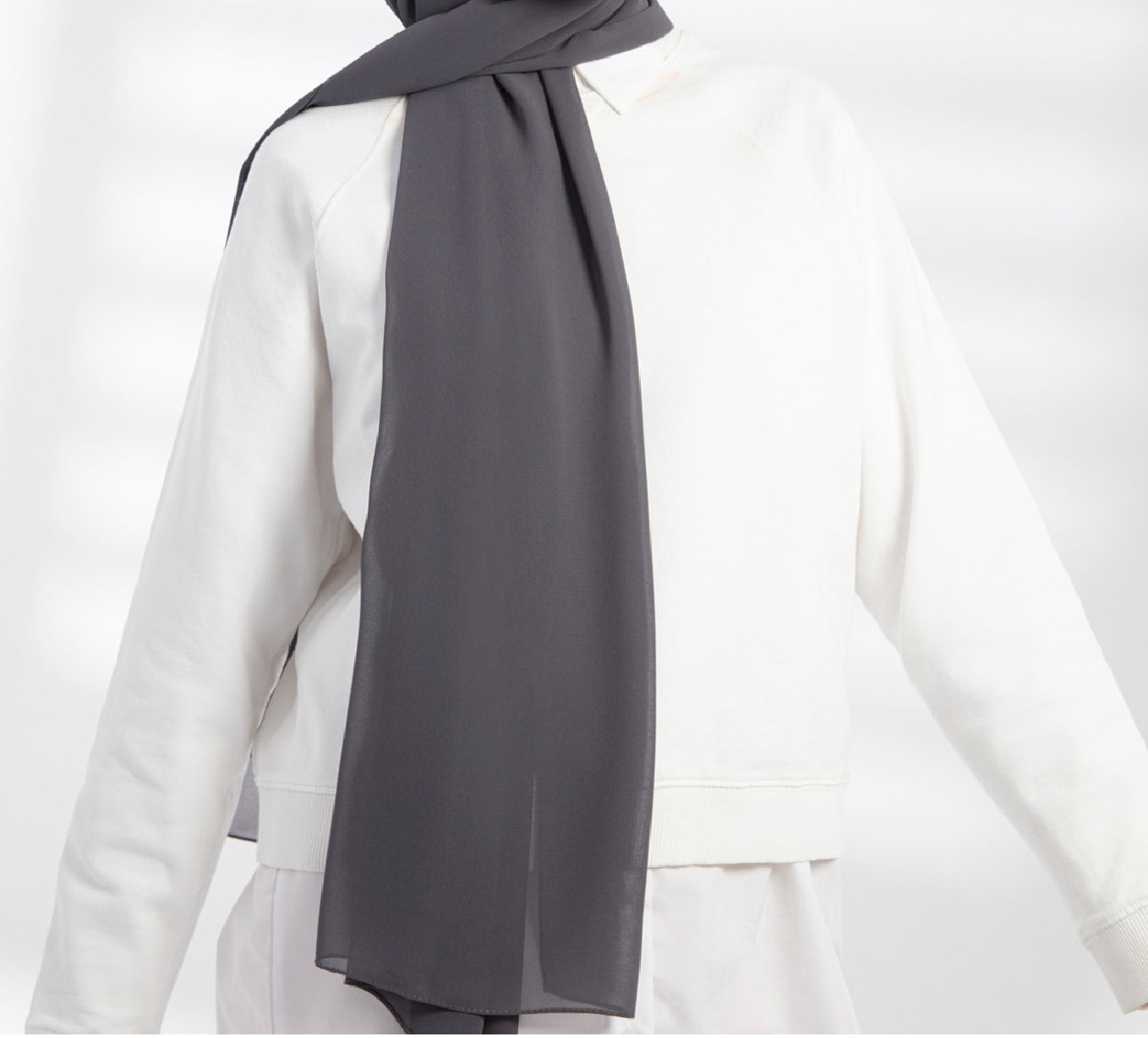 Gray Chiffon Scarf - Ayesha’s Collection