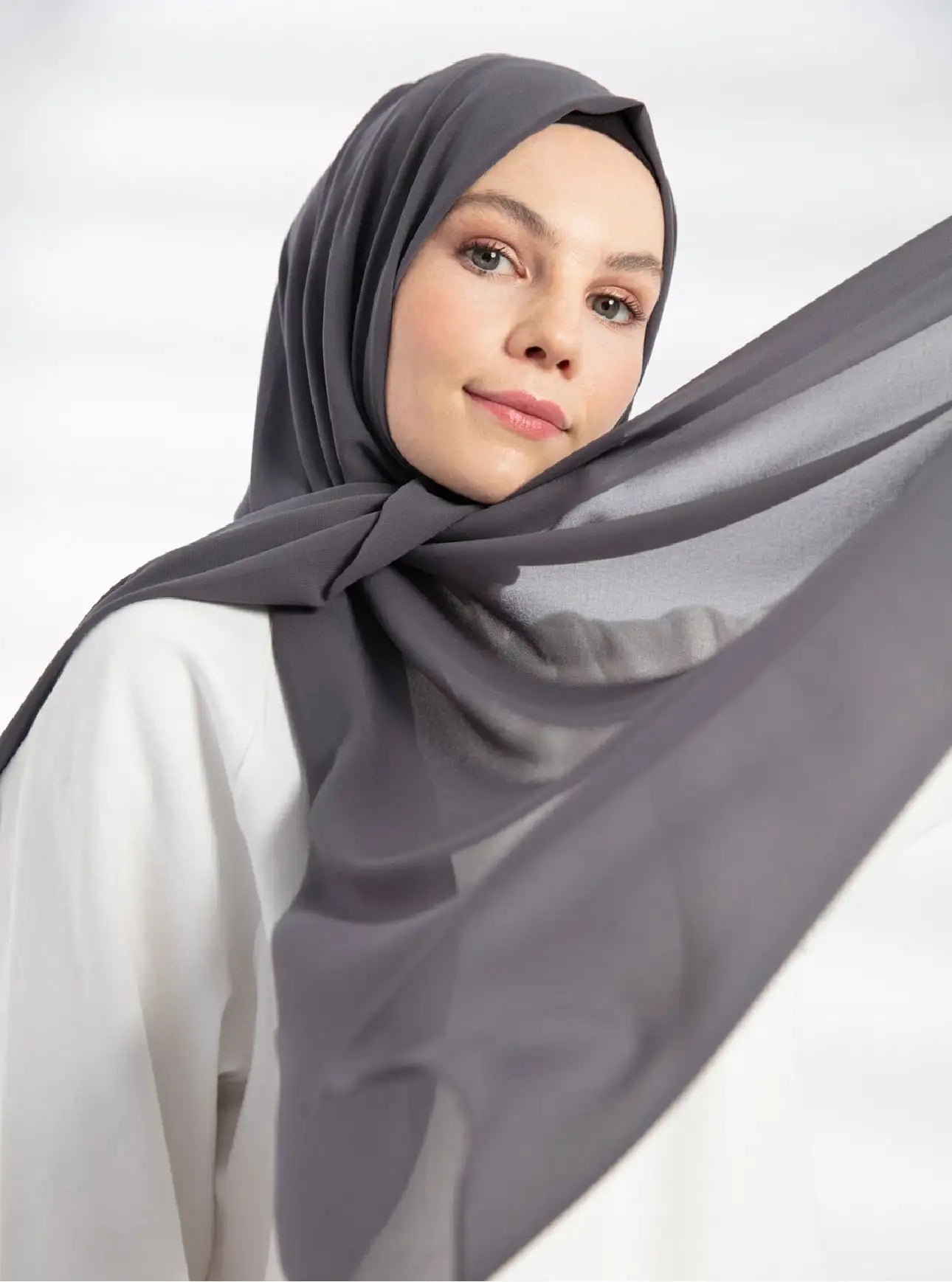 Gray chiffon hijab - Ayesha’s Collection