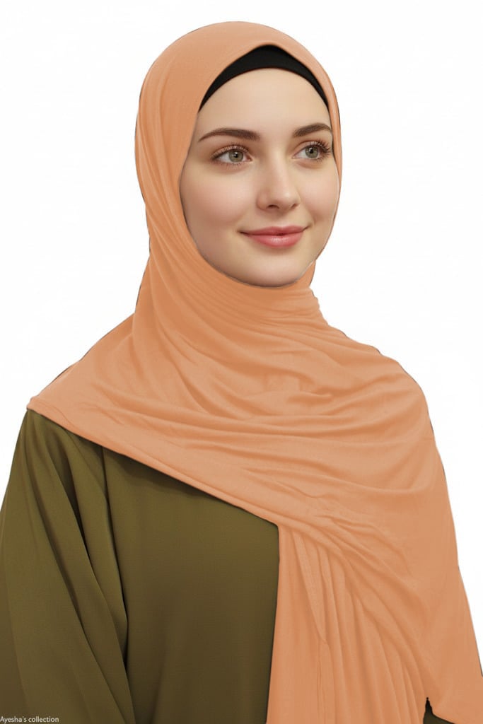 Premium Quality Cotton Jersey Hijab / Shawl | Creamy Peach