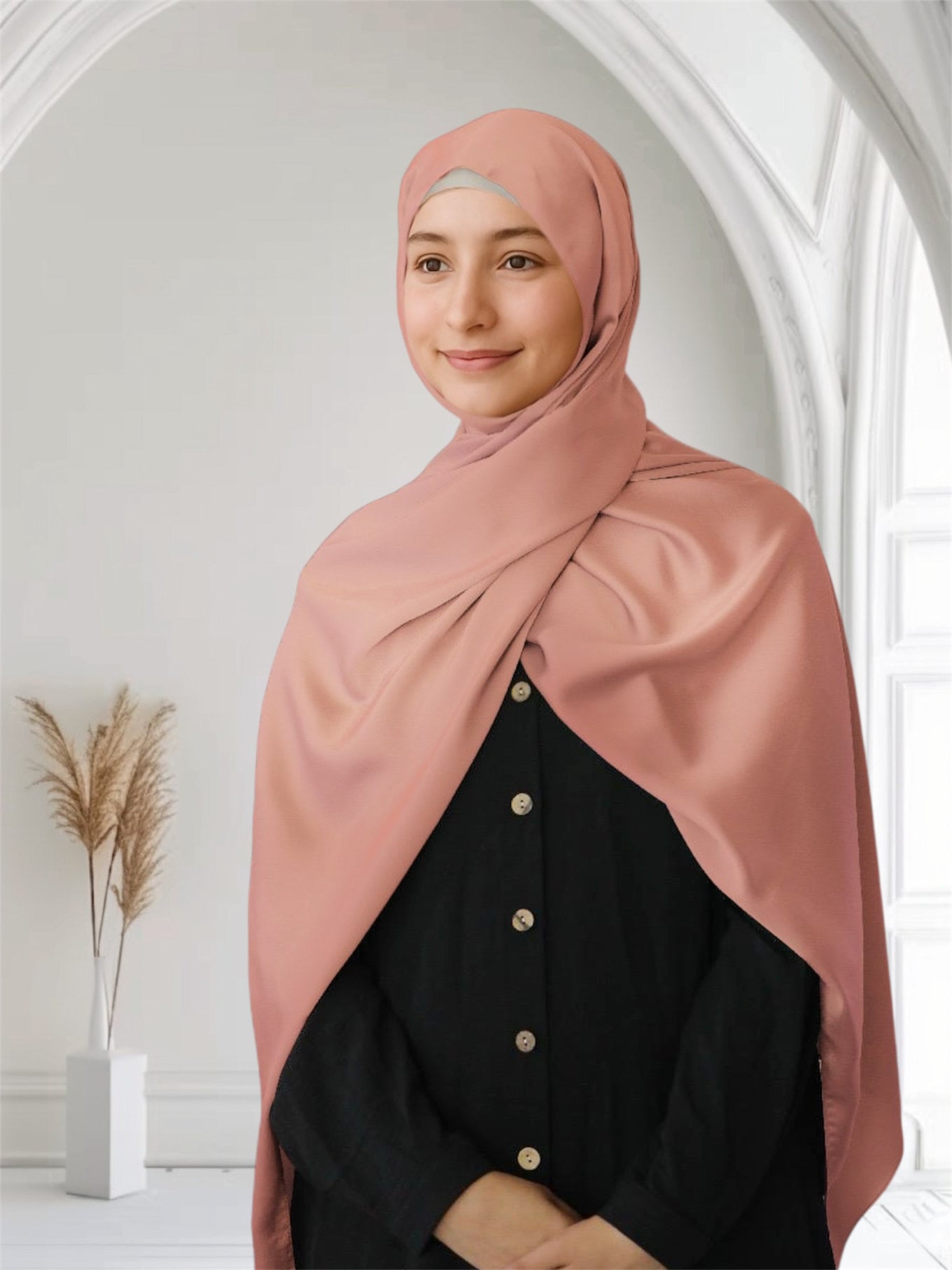 Matte Satin Silk Scarf | Rose Pink