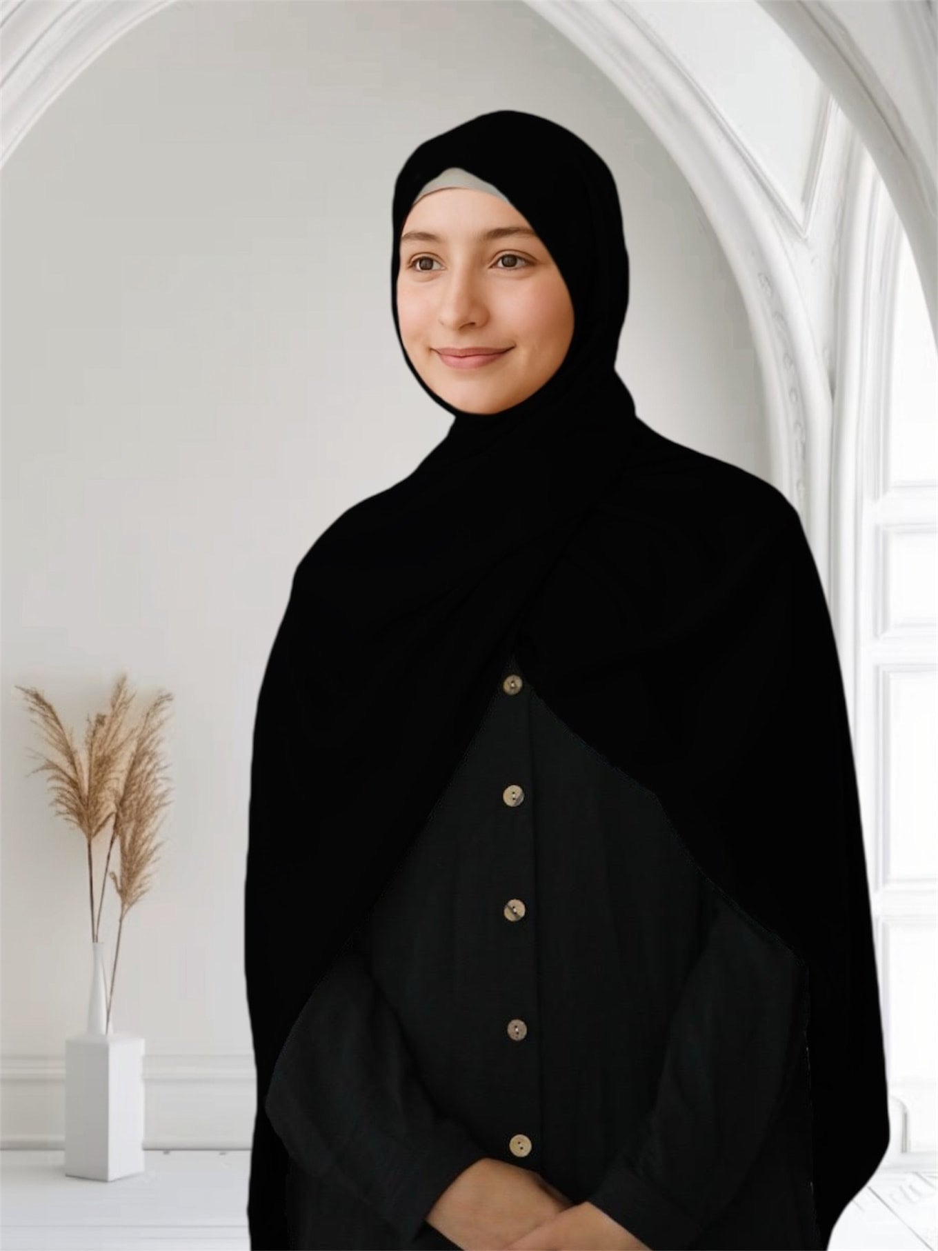 Matte Satin Silk Scarf | Black