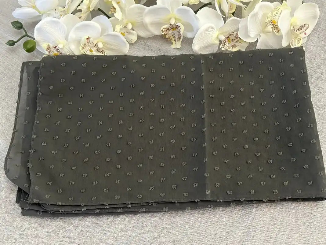 Pom Bubble Chiffon Hijab | Charcoal