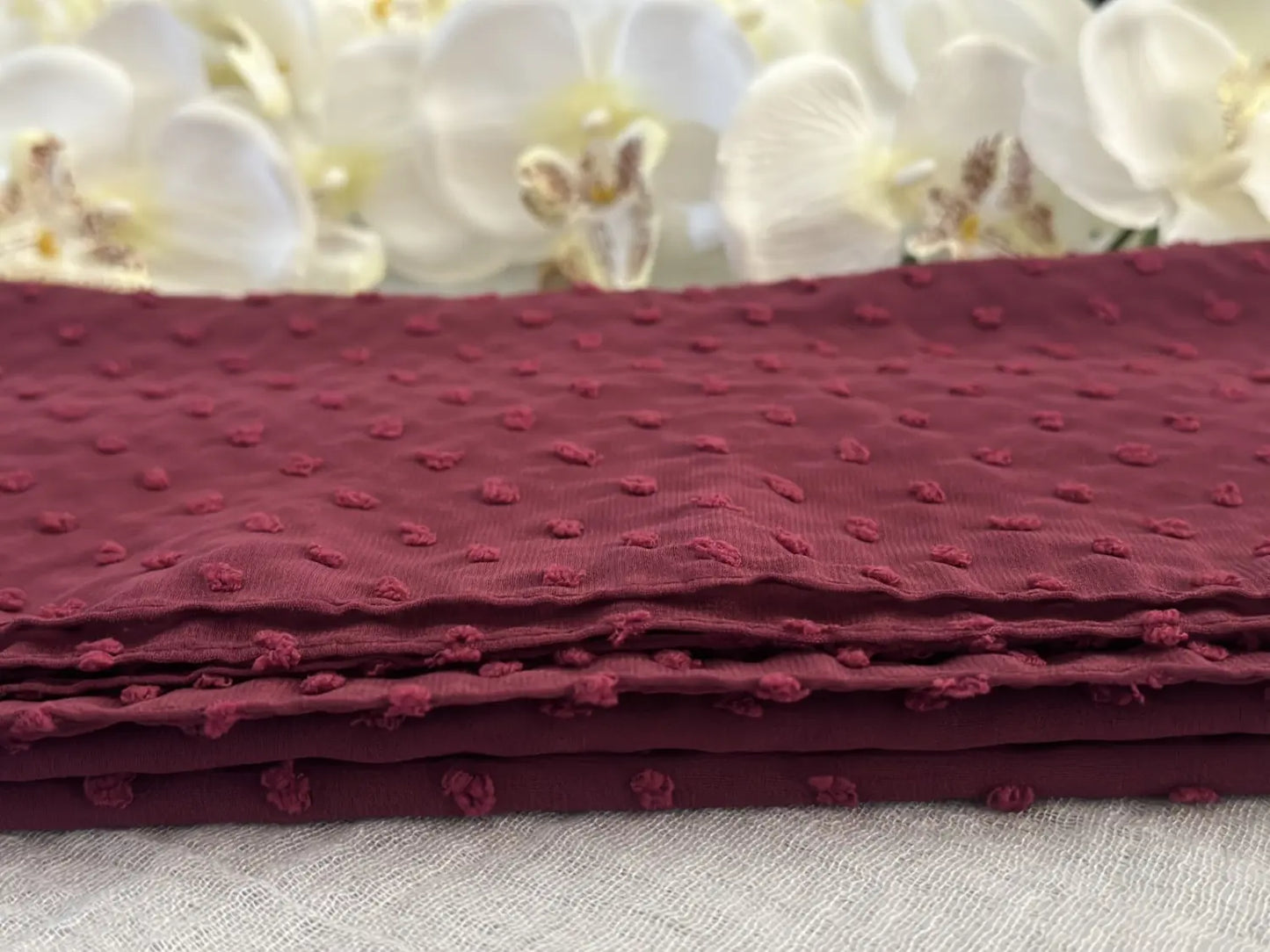 Pom Bubble Chiffon Hijab (Magenta) - Ayesha’s Collection