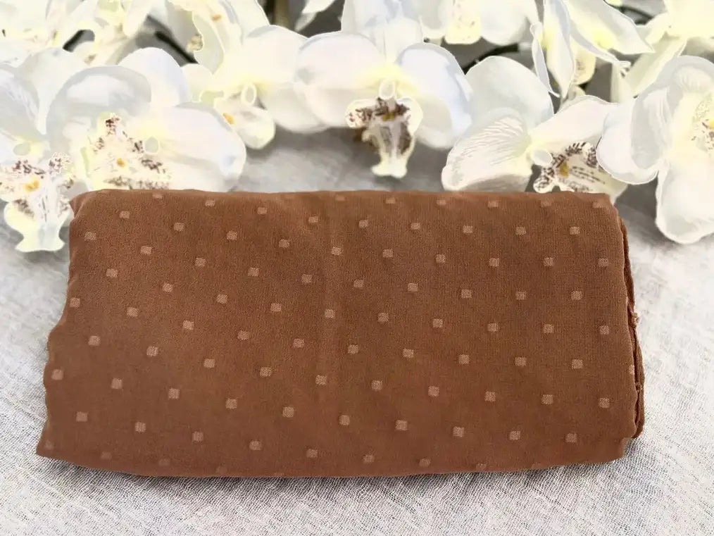 Pom Bubble Chiffon Hijab (Mocha Brown) - Ayesha’s Collection