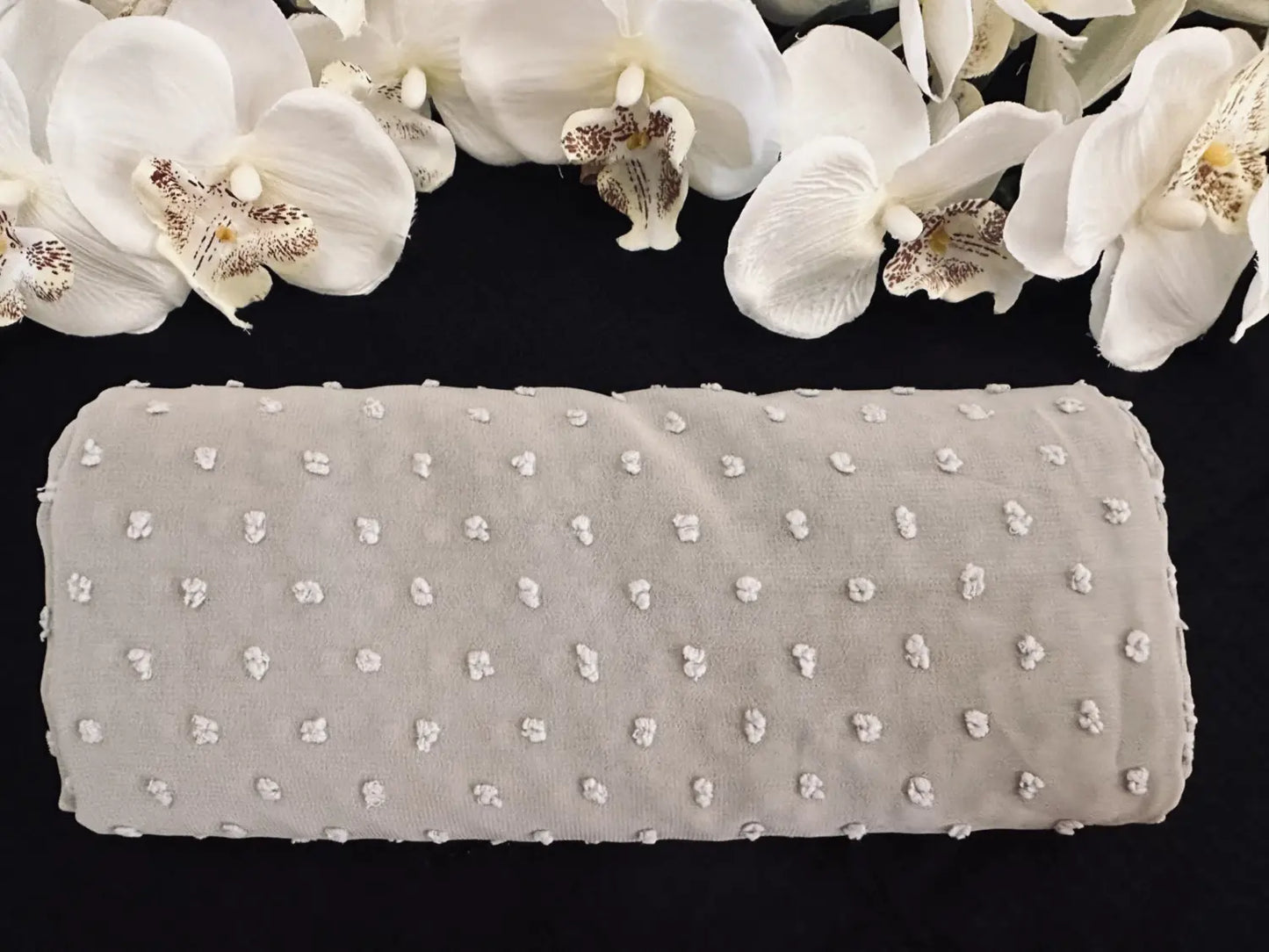 Pom Bubble Chiffon Hijab (Natural Grey) - Ayesha’s Collection