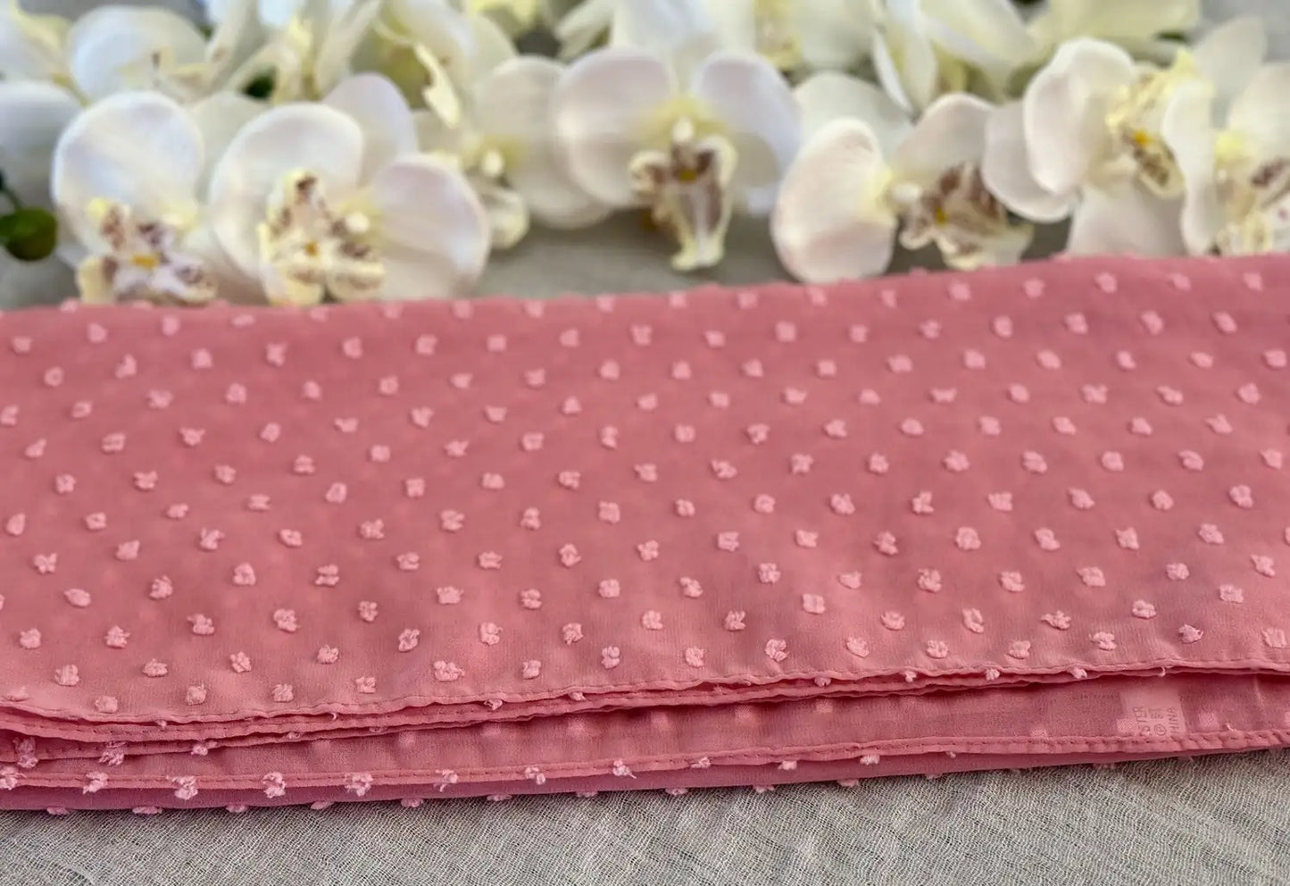 Pom Bubble Chiffon Hijab (Pink) - Ayesha’s Collection