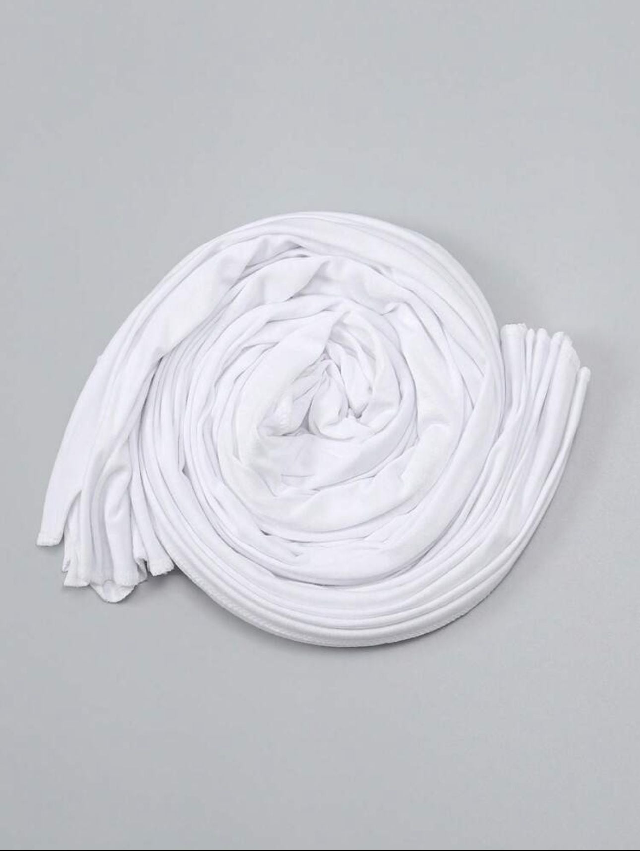 Rayon Cotton Jersey Scarf | White