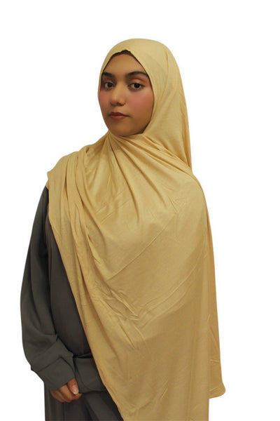 Premium Quality Cotton Jersey Hijab / Shawl | Tan