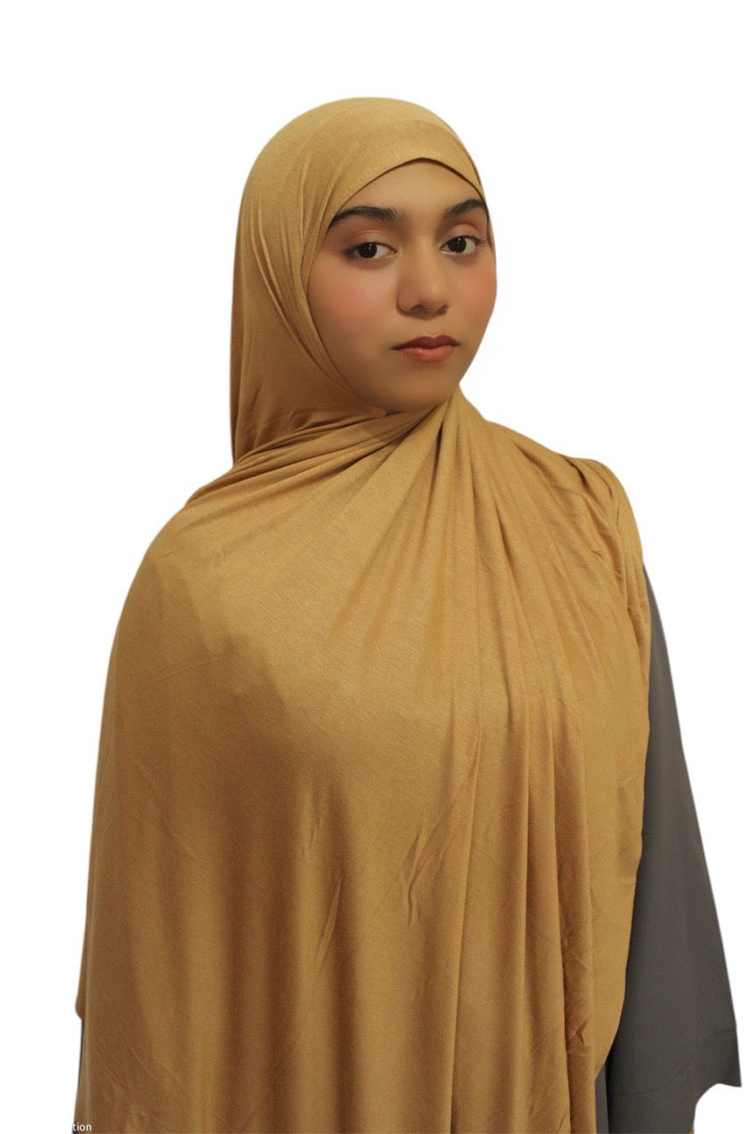 Premium Quality Cotton Jersey Hijab / Shawl | Light Brown