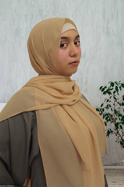 Lightweight Classic Chiffon Hijab | Bisque