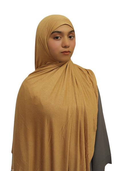 Premium Quality Cotton Jersey Hijab / Shawl | Light Brown
