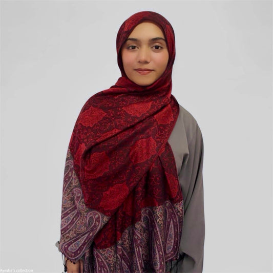 Pashmina Shawl | Red and Black