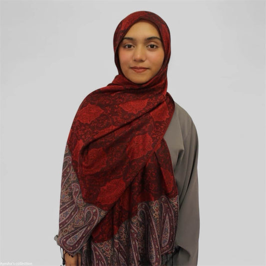 Pashmina Shawl | Red and Black