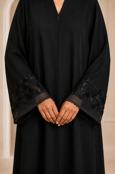 Ayesha's Luxury Embroidered Abaya set | Black
