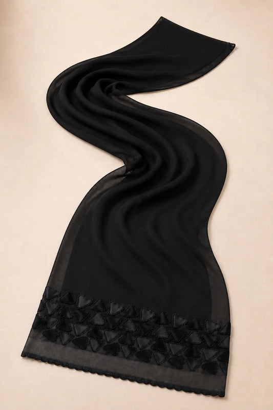 Ayesha's Luxury Embroidered Abaya set | Black
