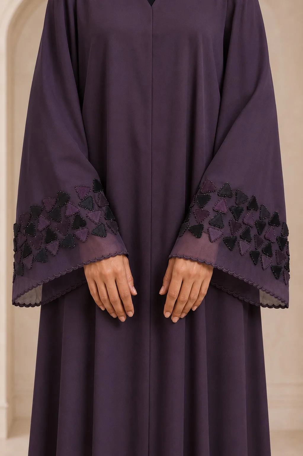 Ayesha's Luxury Embroidered Abaya set | Royal Purple
