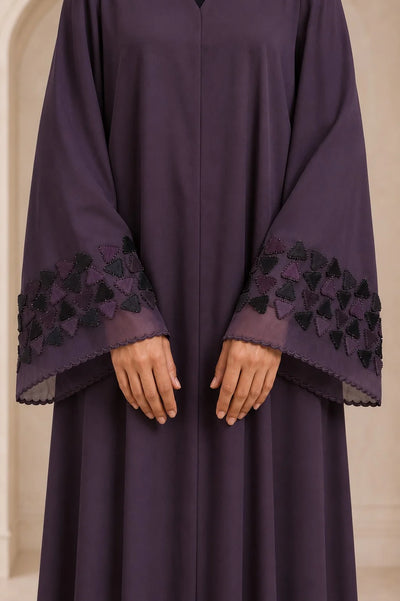 Ayesha's Luxury Embroidered Abaya set | Royal Purple