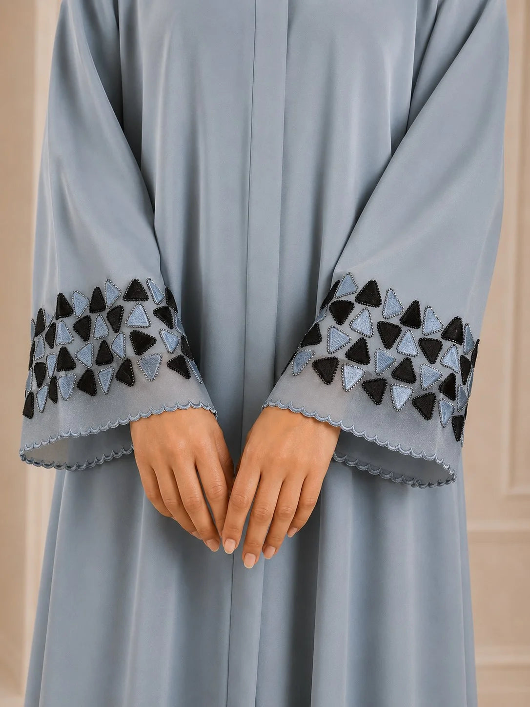 Ayesha's Luxury Embroidered Abaya set | Slate Blue