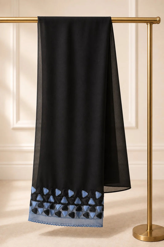 Ayesha's Luxury Embroidered Abaya set | Slate Blue