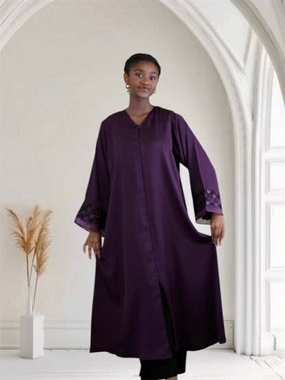 Ayesha's Luxury Embroidered Abaya set | Royal Purple