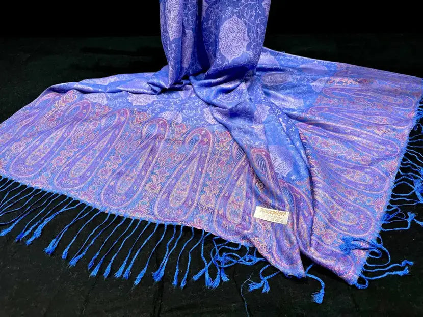 Bright Blue Pashmina Shawl - Ayesha’s Collection