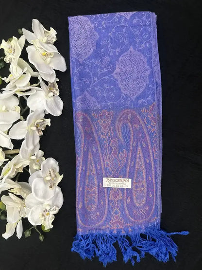 Bright Blue Pashmina Shawl - Ayesha’s Collection