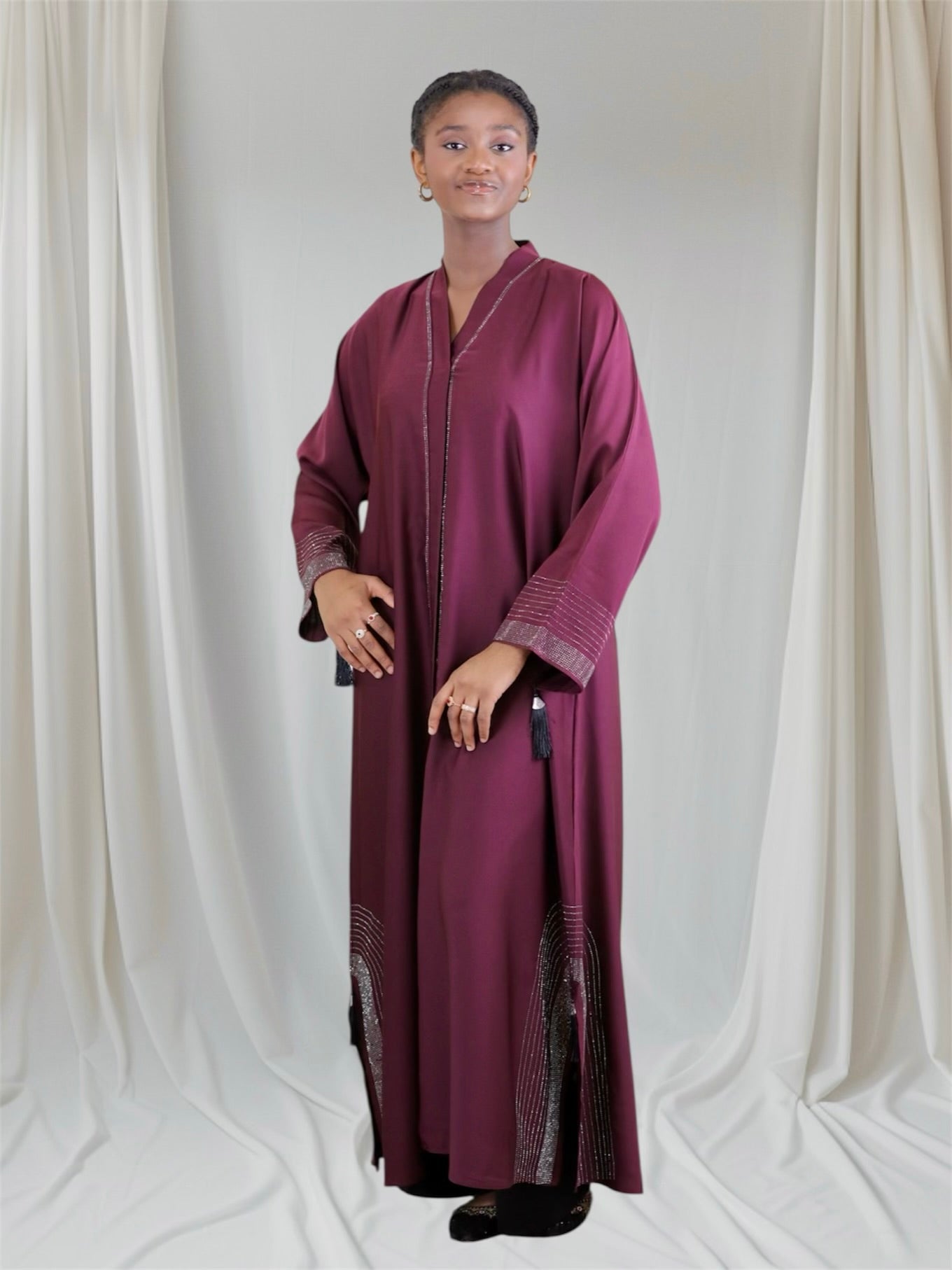burgundy women abaya buy online