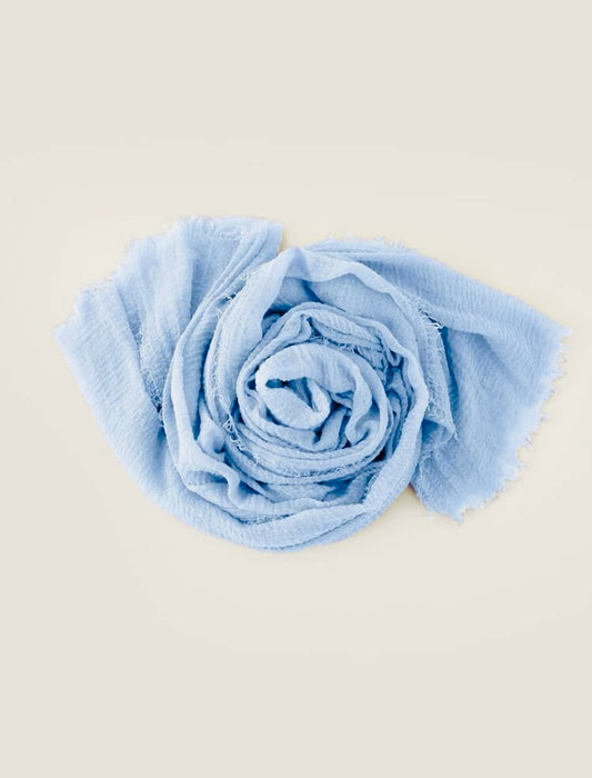 Pure Blue Cotton Scarf for Ladies - Cotton Scarf (Baby Blue) - Ayesha’s Collection