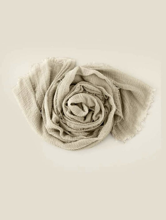 Premium Beige Cotton hijab - Cotton Scarf (Beige) - Ayesha’s Collection