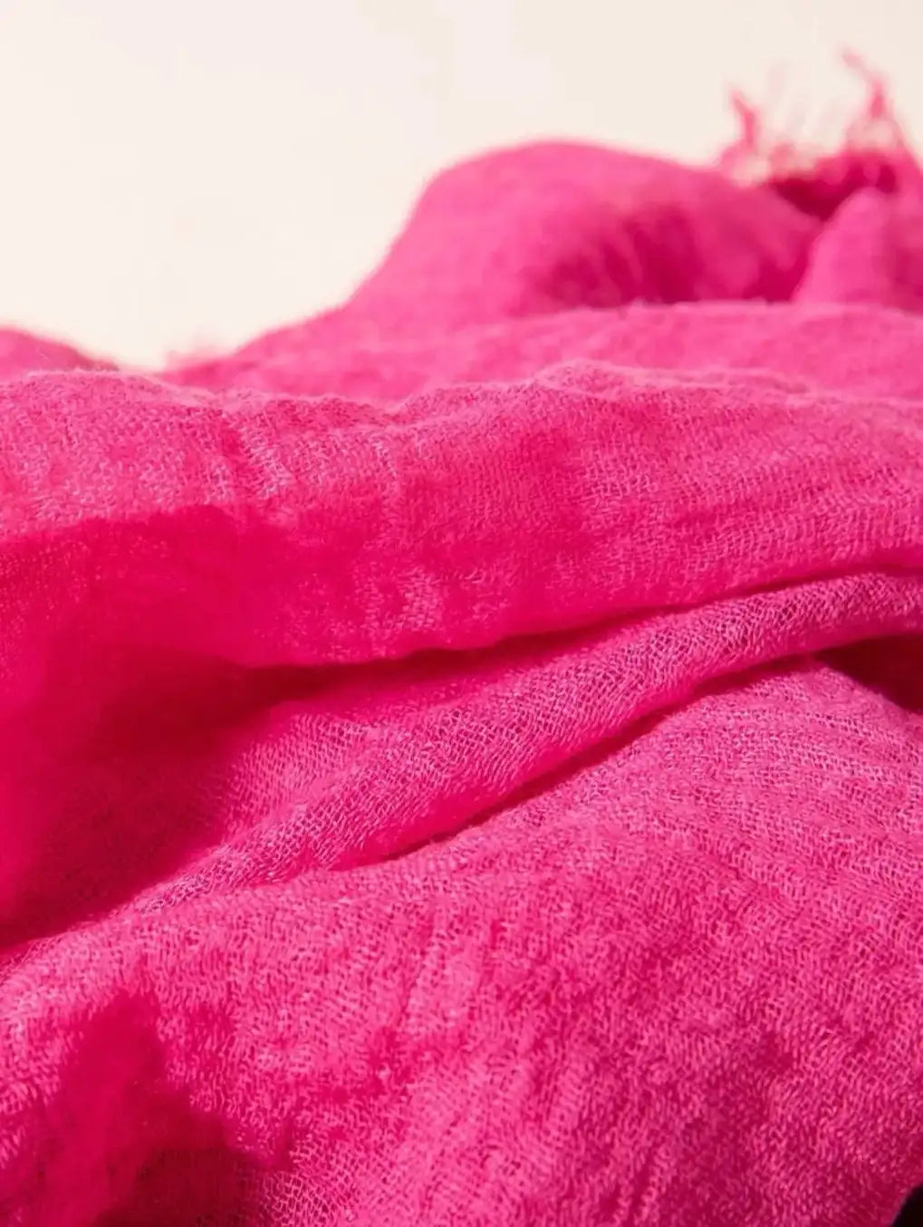 Pink Cotton Scarf for Women - Cotton Scarf Bright Pink