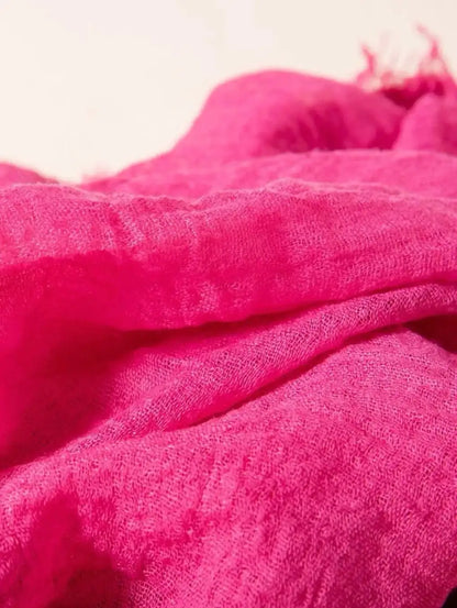 Pink Cotton Scarf for Women - Cotton Scarf Bright Pink