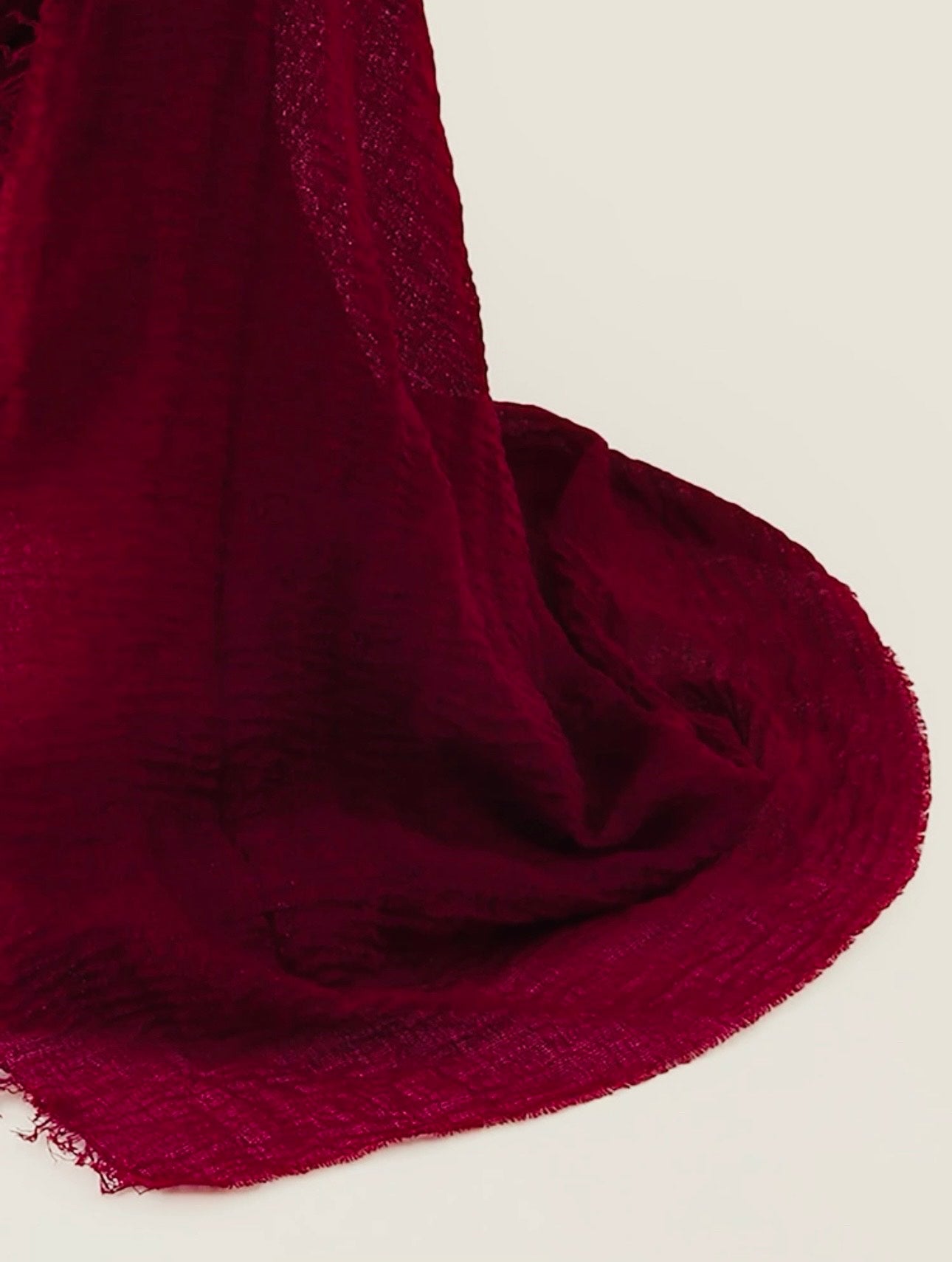 Crinkle Red Cherry Cotton Scarf - Ayesha’s Collection