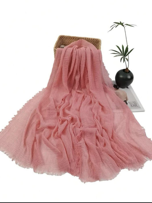 Pink Orange Travel Cotton Scarf - Ayesha’s Collection