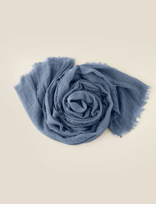 Soft Ocean Blue Cotton Hijab - Ayesha’s Collection