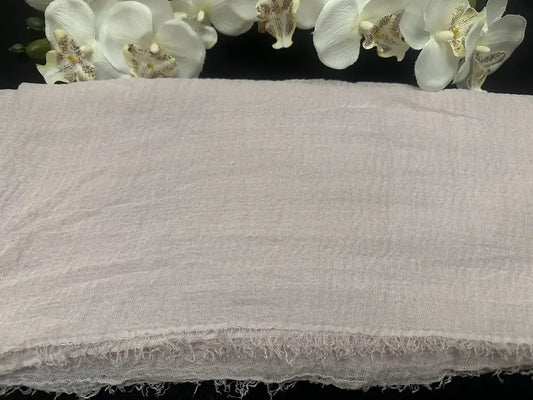 Crimp Nude Pink Cotton Scarf - Ayesha’s Collection