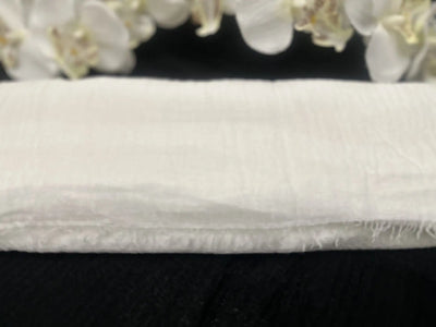 Off White Crepe Cotton Hijab - Ayesha’s Collection