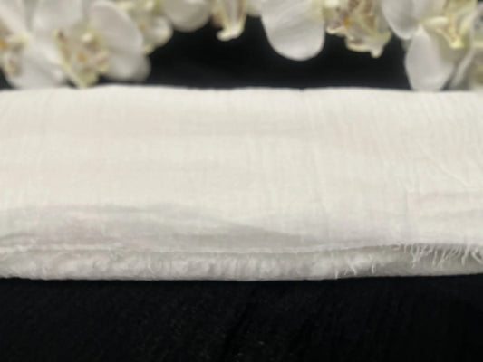 Off White Crepe Cotton Hijab - Ayesha’s Collection