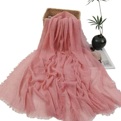 Pink Orange Travel Cotton Scarf - Ayesha’s Collection