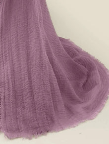 Crinkle Light Lavender Cotton scarf  - Ayesha’s Collection