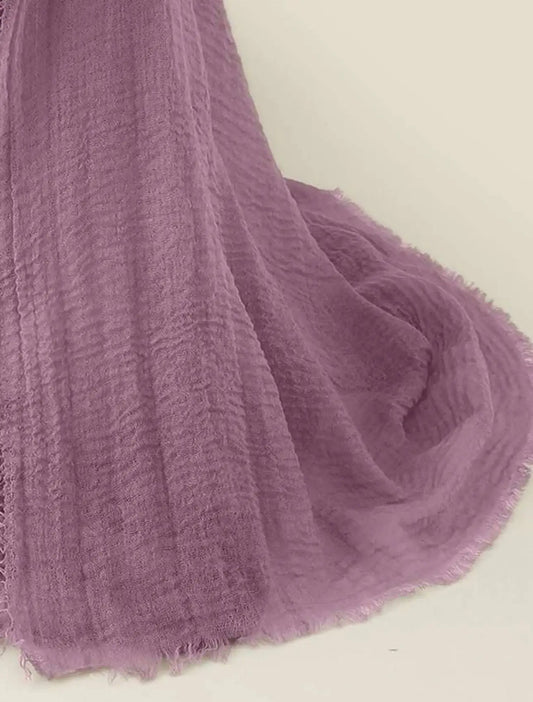 Crinkle Light Lavender Cotton scarf  - Ayesha’s Collection