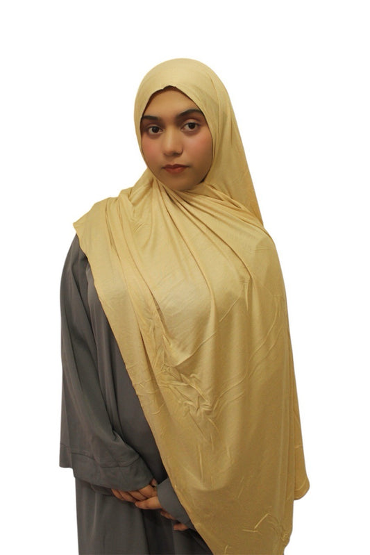 Premium Quality Cotton Jersey Hijab / Shawl | Tan