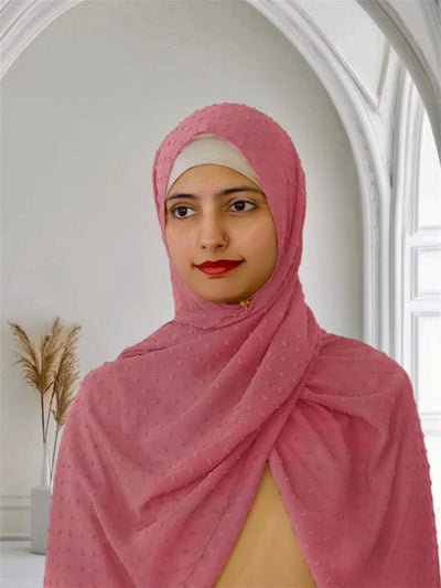 Pom Bubble Chiffon Hijab | Pink