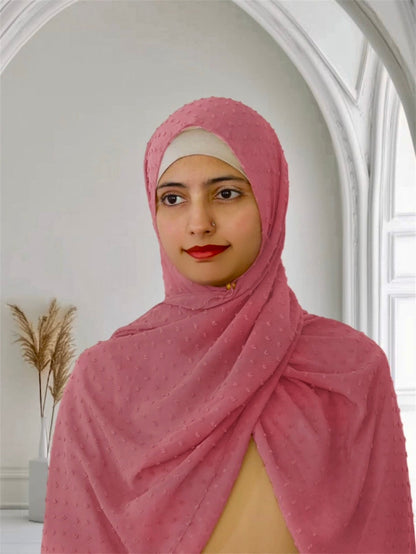 Pom Bubble Chiffon Hijab | Pink
