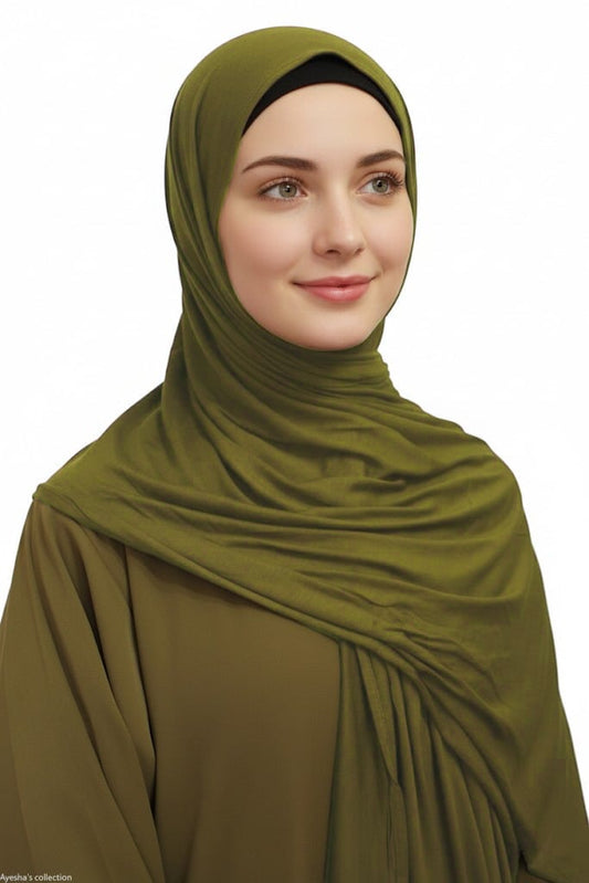 Premium Quality Cotton Jersey Hijab / Shawl | Hunter Green
