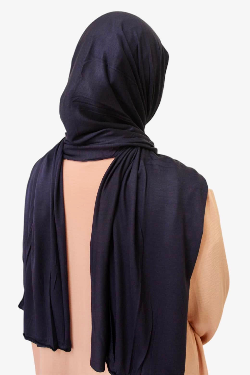 Rayon Cotton Jersey Scarf | Navy
