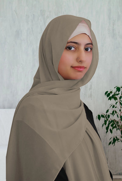Lightweight Classic Chiffon Hijab | Brown