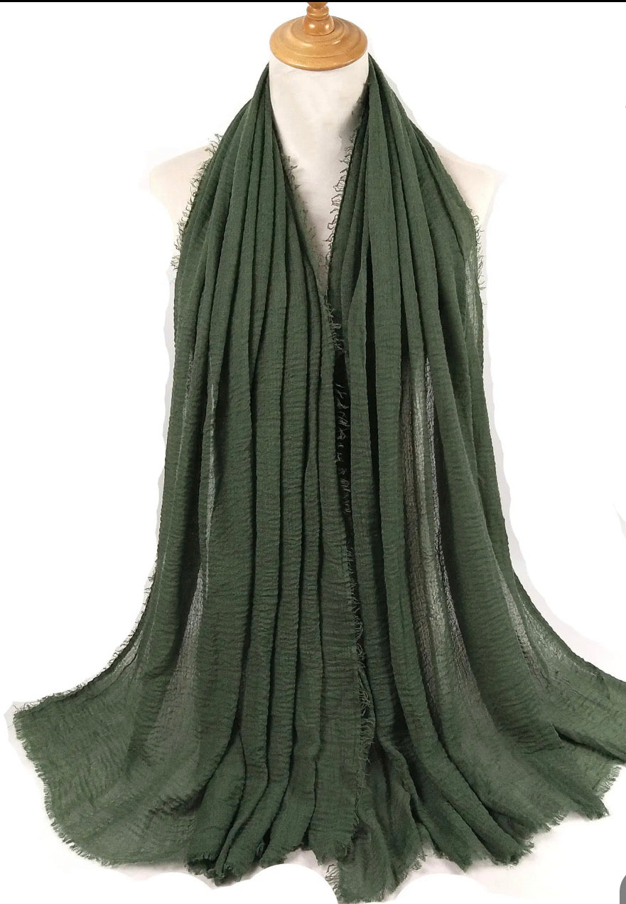 Dark Green Cotton Scarf for Ladies - Cotton Scarf (Henna Green ) - Ayesha’s Collection